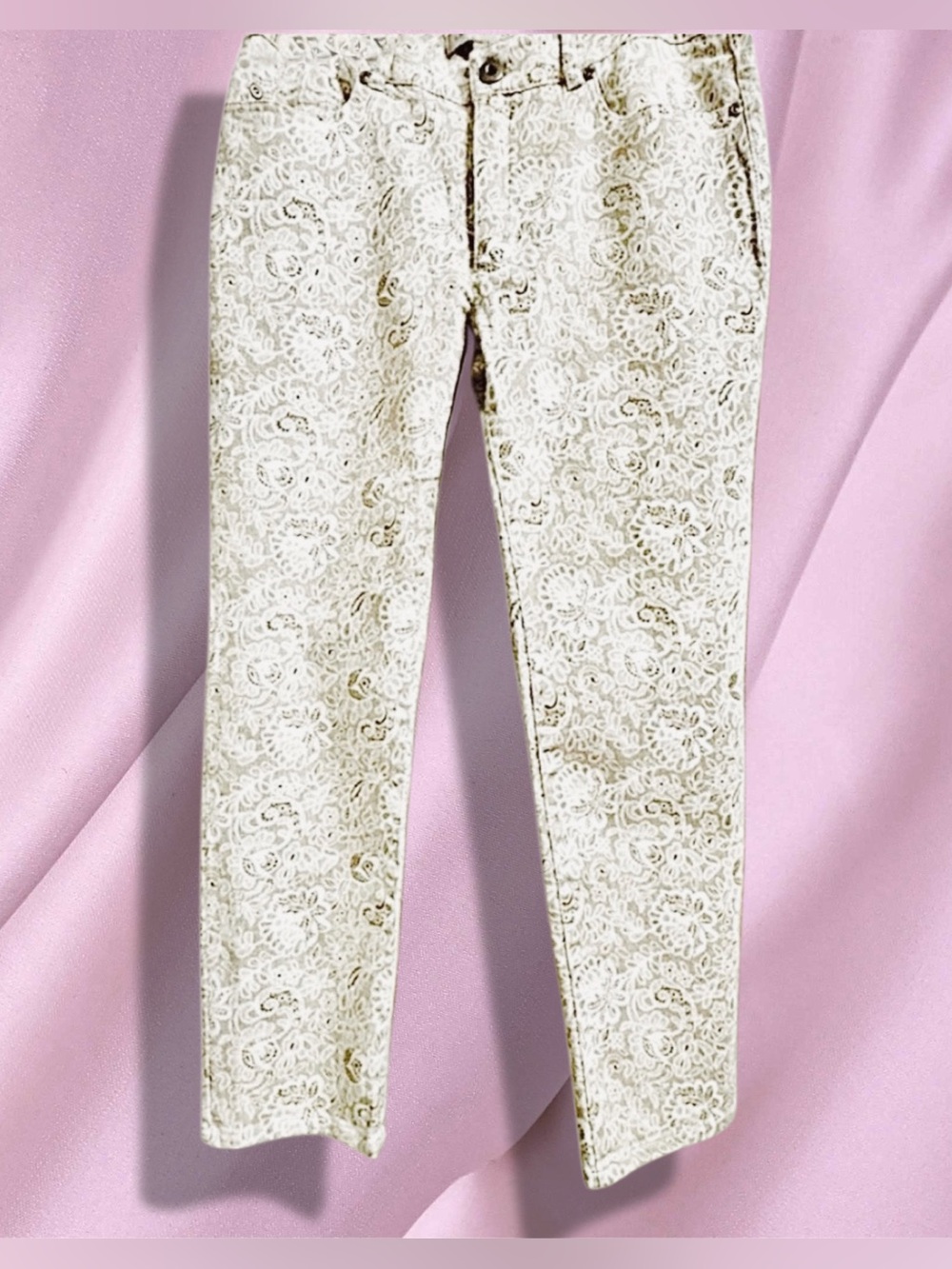 Laura Ashley Beige and Cream Textured Pants size 6